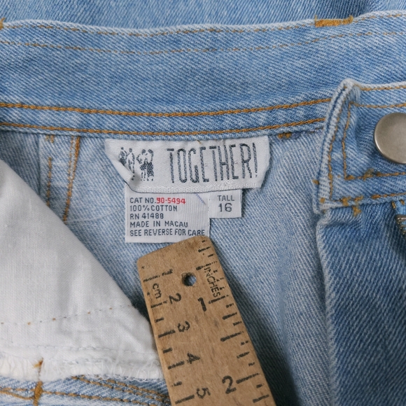 Together Vintage 90s Light Wash Embroidered Floral Tapered Jeans Women's 30x30 - Picture 11 of 12